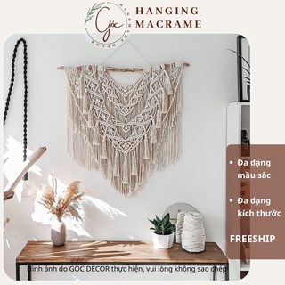Mành treo Rèm treo tường Macrame 60*80cm trang trí phòng decor không gian boho, vintage