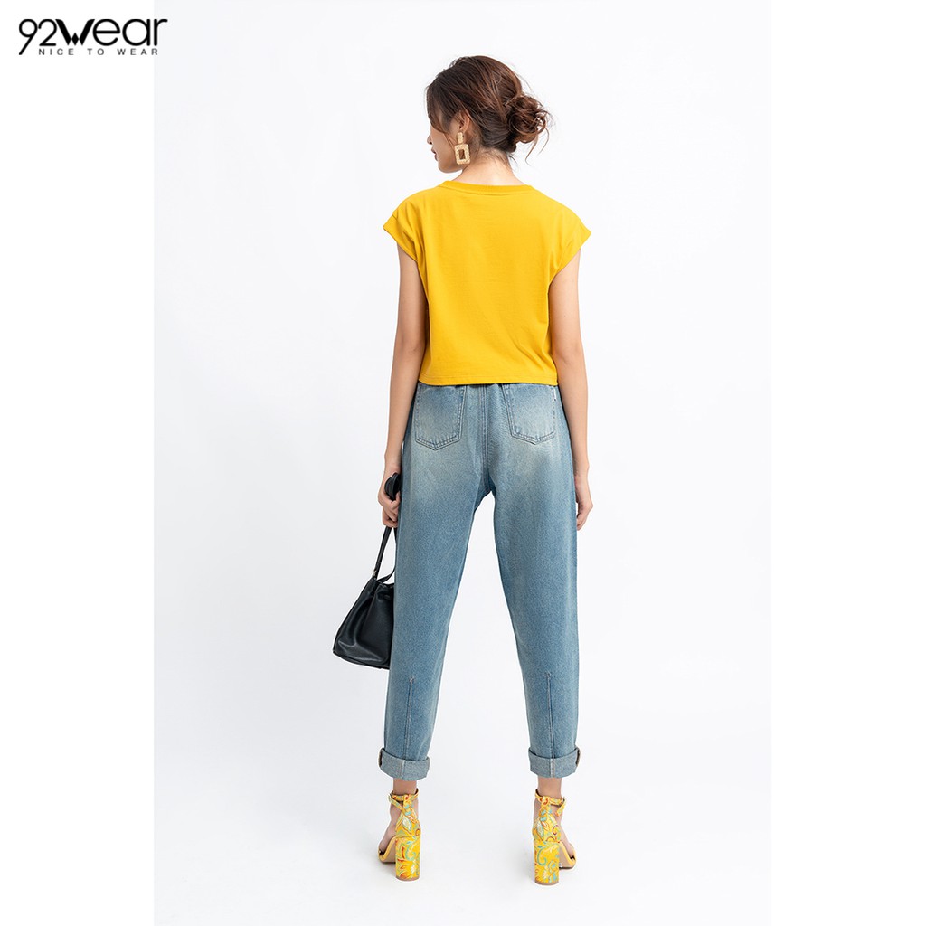 Áo thun croptop nữ 92WEAR đủ màu, đủ size, sát nách ATW0840 | BigBuy360 - bigbuy360.vn