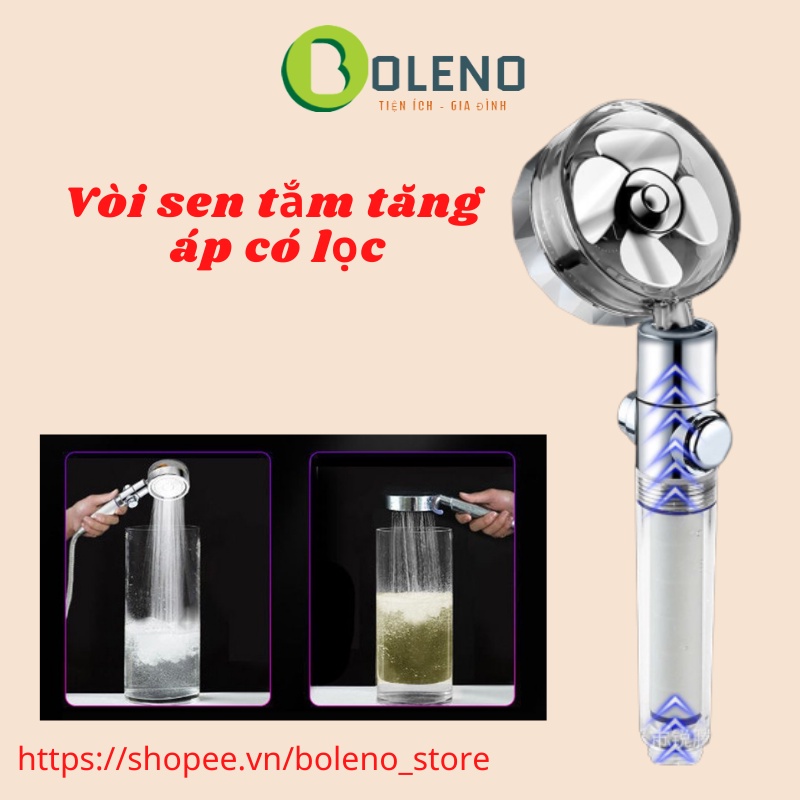 Vòi sen tắm tăng áp cánh quạt có dây dài 1.4m có lọc  đầu vòi sen tắm đứng tiết kiệm nước cổ xoay linh hoạt thông minh