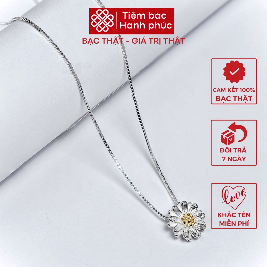 Dây chuyền nữ bạc ta mặt hoa cúc siêu xinh xắn (Ảnh thật cuối) vòng cổ nữ bạc ta hình hoa cúc - Mã TSJD15