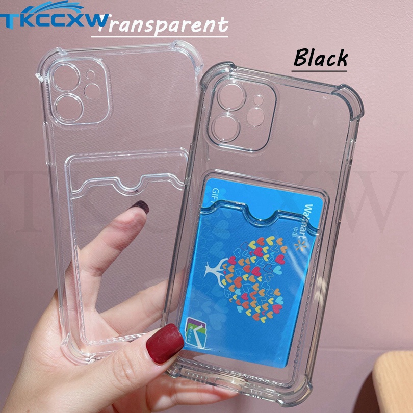 Ốp Điện Thoại Mềm Trong Suốt Có Ngăn Đựng Thẻ Cho Huawei Mate 40 30 P50 P40 P30 Pro Nova 6 5 7 8 Pro