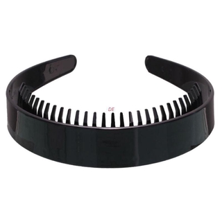 Băng đô cài tóc bằng nhựa màu đen chống trượt có răng lược 2.5cm cho nữ
