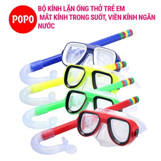 Kính lặn, Ống thở TEVE cho Bé từ 8 đến 12 tuổi, mắt kính trong suốt, viền kính ngăn nước SPORTY