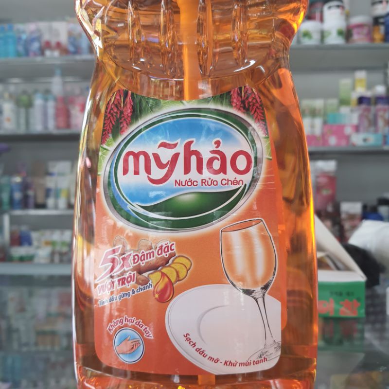 Nước rửa chén 5X đậm đặc Mỹ Hảo tinh chất gừng và chanh 1,5kg