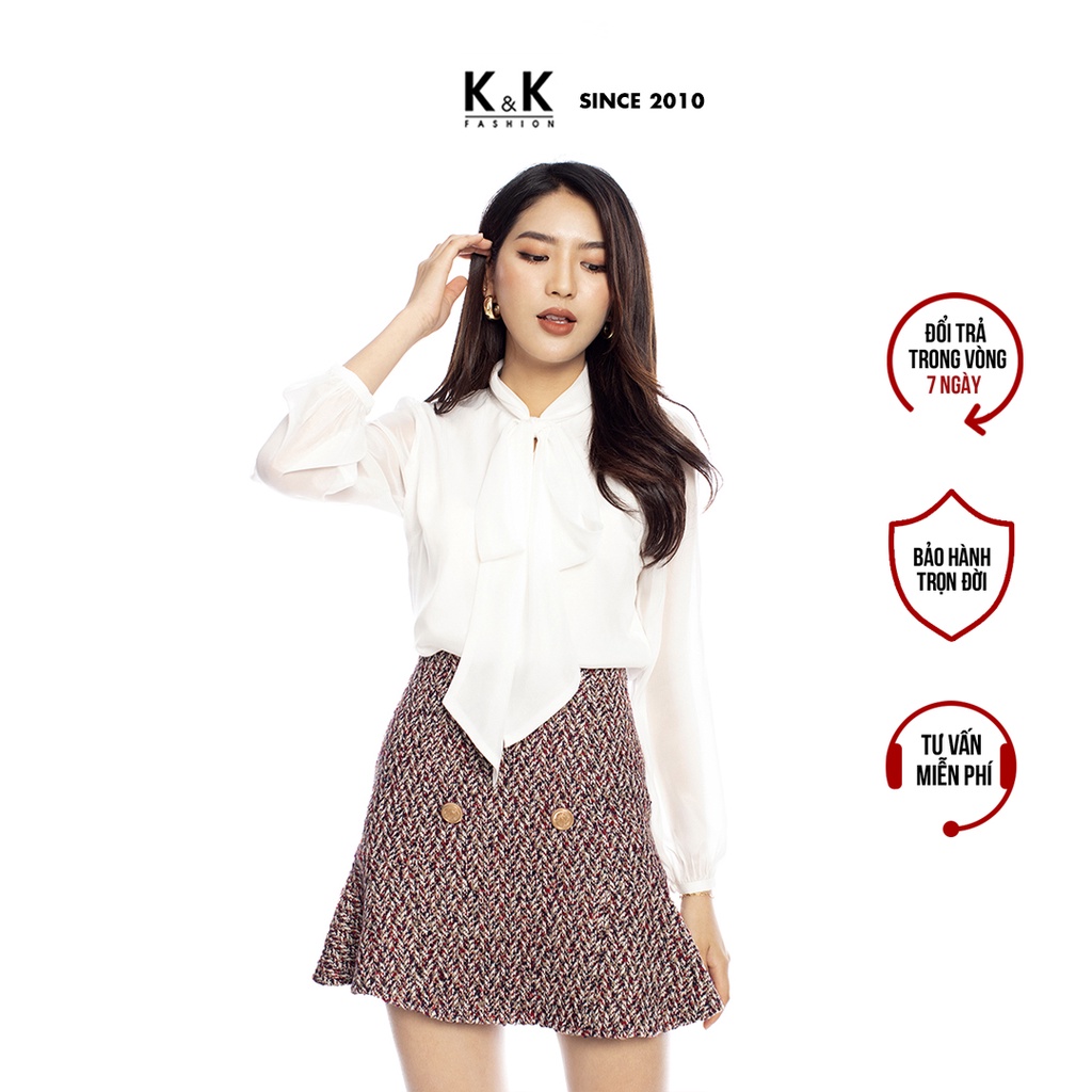 Chân Váy Chữ A Đuôi Cá K&K Fashion K&K Fashion CV02-35 Vải Tweed Đính Nút