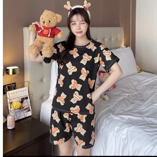Đồ bộ nữ mặc nhà dễ thương, bộ ngủ hoạt hình bigsize cao cấp tay cộc quần cộc mùa hè chất cotton thun sữa ALALA