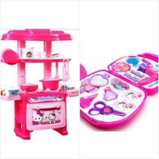 Combo bộ đồ chơi nhà bếp và bộ đồ trang điểm cho bé