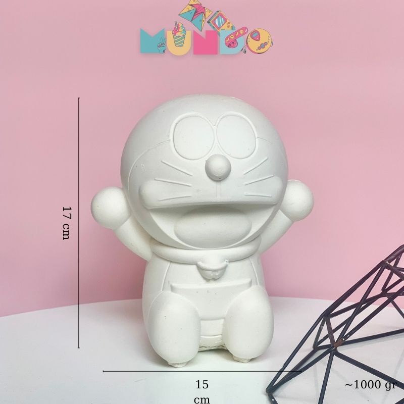 Tượng tô màu (có màu cọ) cao cấp DORAEMON, tượng thạch cao MUNDO