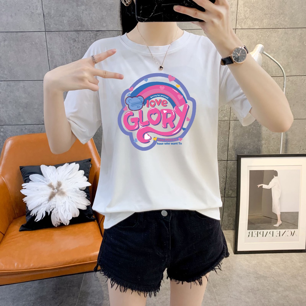 Áo thun trắng ZHELIHANGFEI in họa tiết dễ thương vui nhộn