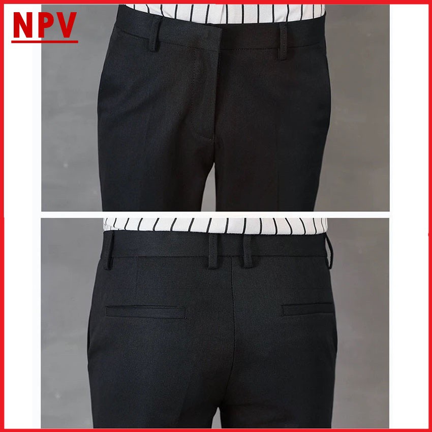 Quần âu nam hàn quốc ống côn NPV vải lụa co giãn,quần tây nam không nhăn, không xù, trẻ trung | BigBuy360 - bigbuy360.vn