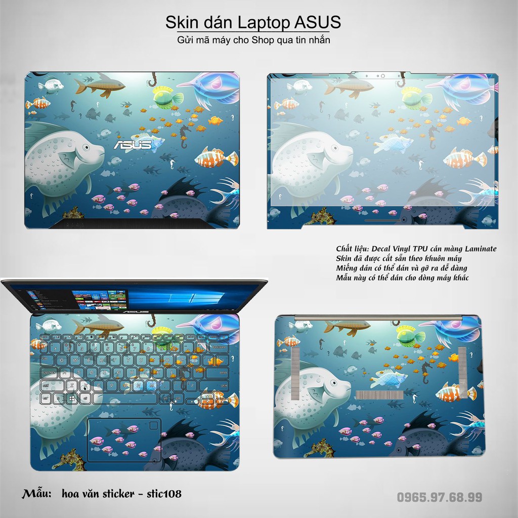 Skin dán Laptop Asus in hình Hoa văn sticker _nhiều mẫu 18 (inbox mã máy cho Shop)