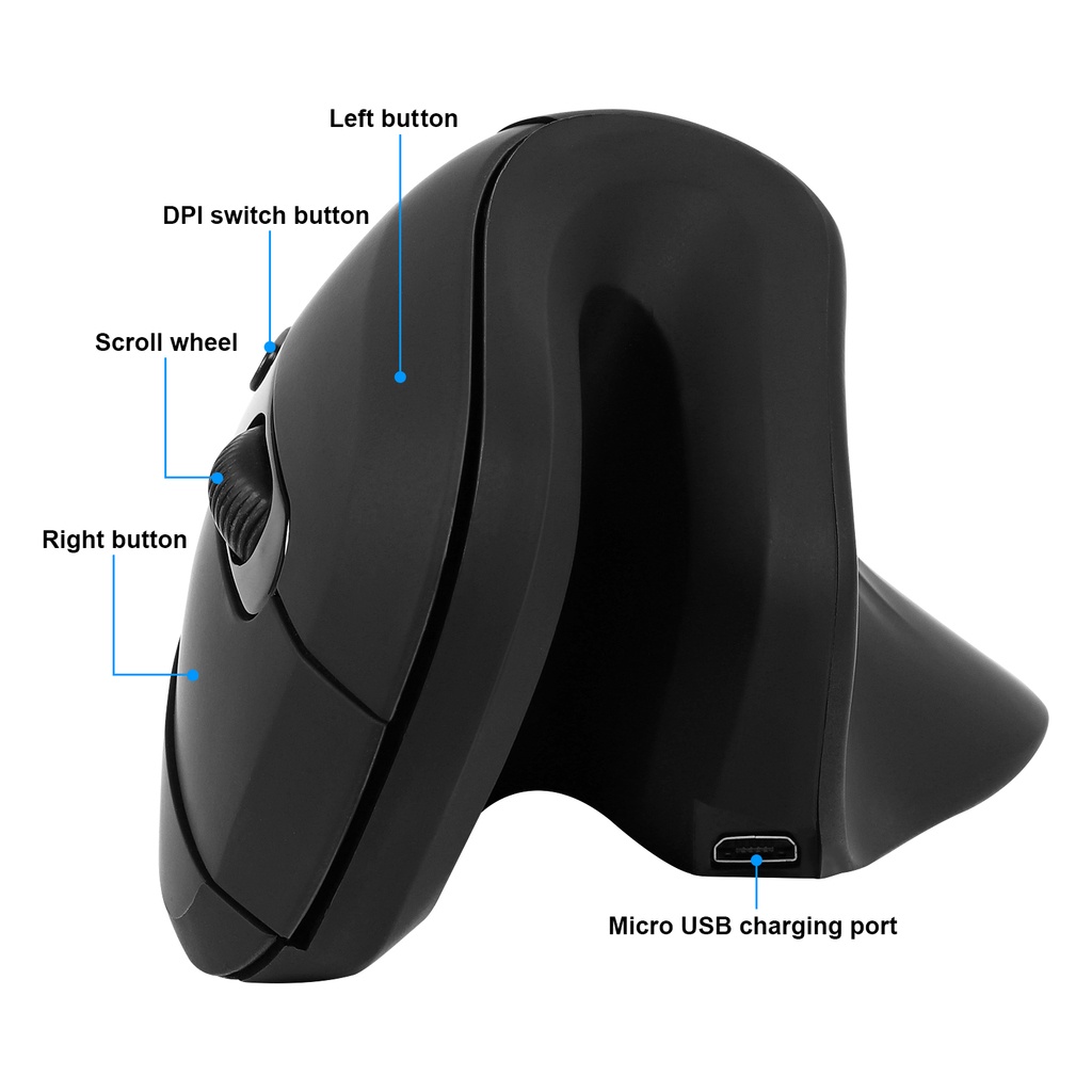 Chuột Quang Không Dây USB 6 Nút 3200 DPI Dùng Để Chơi Game