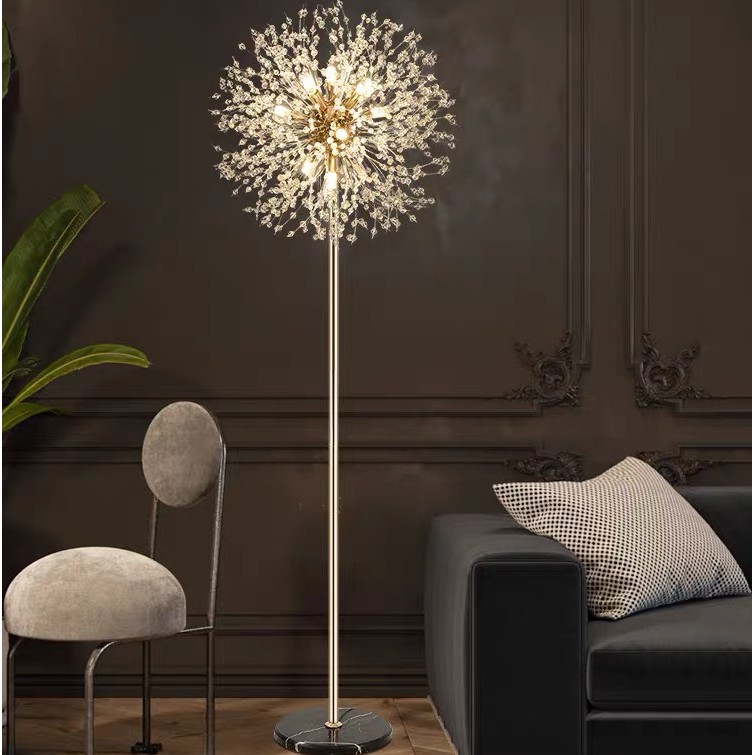 Đèn cây đứng Bồ Cồng Anh trang trí góc sofa, đầu giường ngủ hiện đại , pha lê cao cấp, bảo hành 2 năm