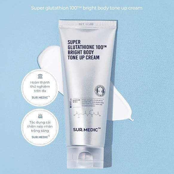 Kem Trắng Da Toàn Thân Sur Medic Super Glutathione 100 Bright BODY Tone Up Cream - SUR.MEDIC