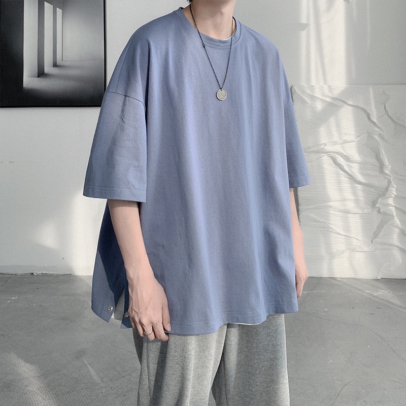 Áo phông Mavota áo thun cotton trơn nam tay lỡ form rộng viền khuy unisex Hàn Quốc ATKB04 | BigBuy360 - bigbuy360.vn