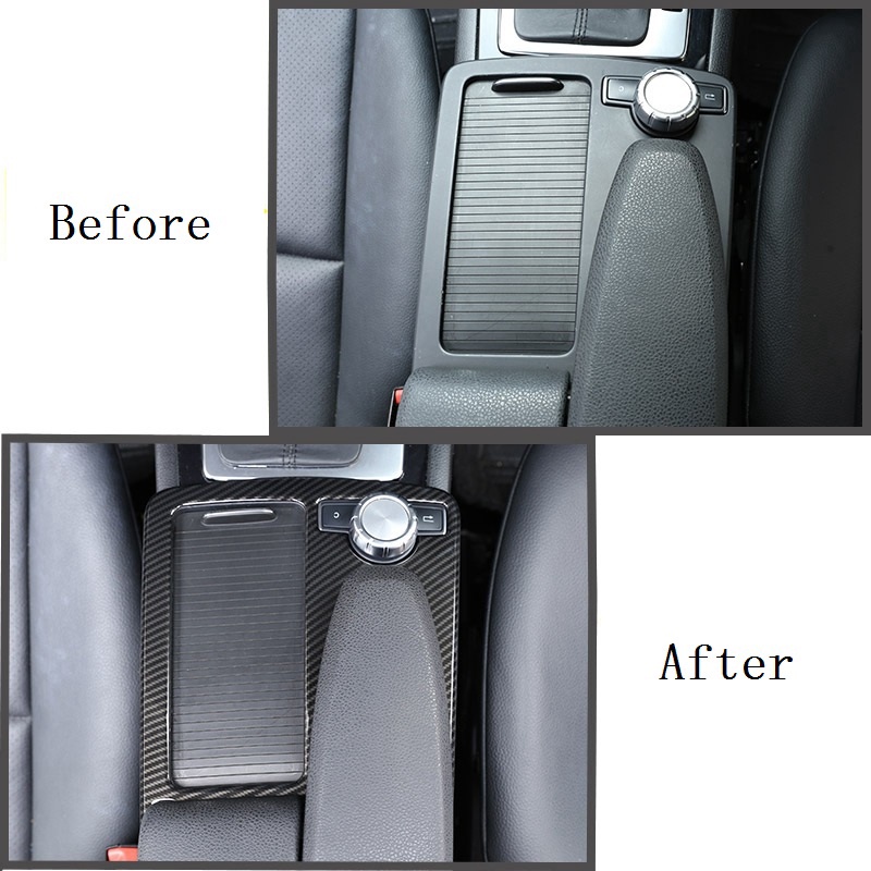 Khung Nhựa ABS Sợi Carbon Trang Trí Bảng Điều Khiển Trung Tâm Xe Hơi Mercedes Benz E Class C Class W204