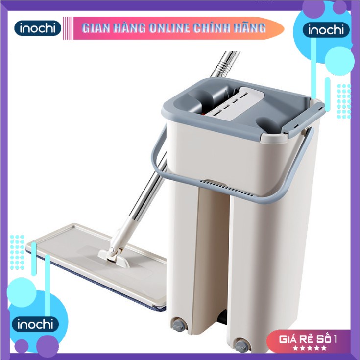 Bộ cây lau nhà thông minh kèm thùng vắt 2 ngăn Inochi BH-M900