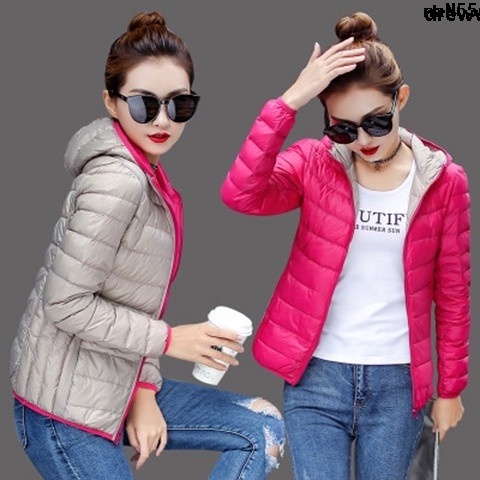 Áo Khoác Phao Hai Mặt Có Mũ Trùm Đầu Dáng Rộng Trong Suốt Phiên Bản Hàn Quốc Thời Trang Mùa Hè Có Thể Đảo Ngược Cho Nữ