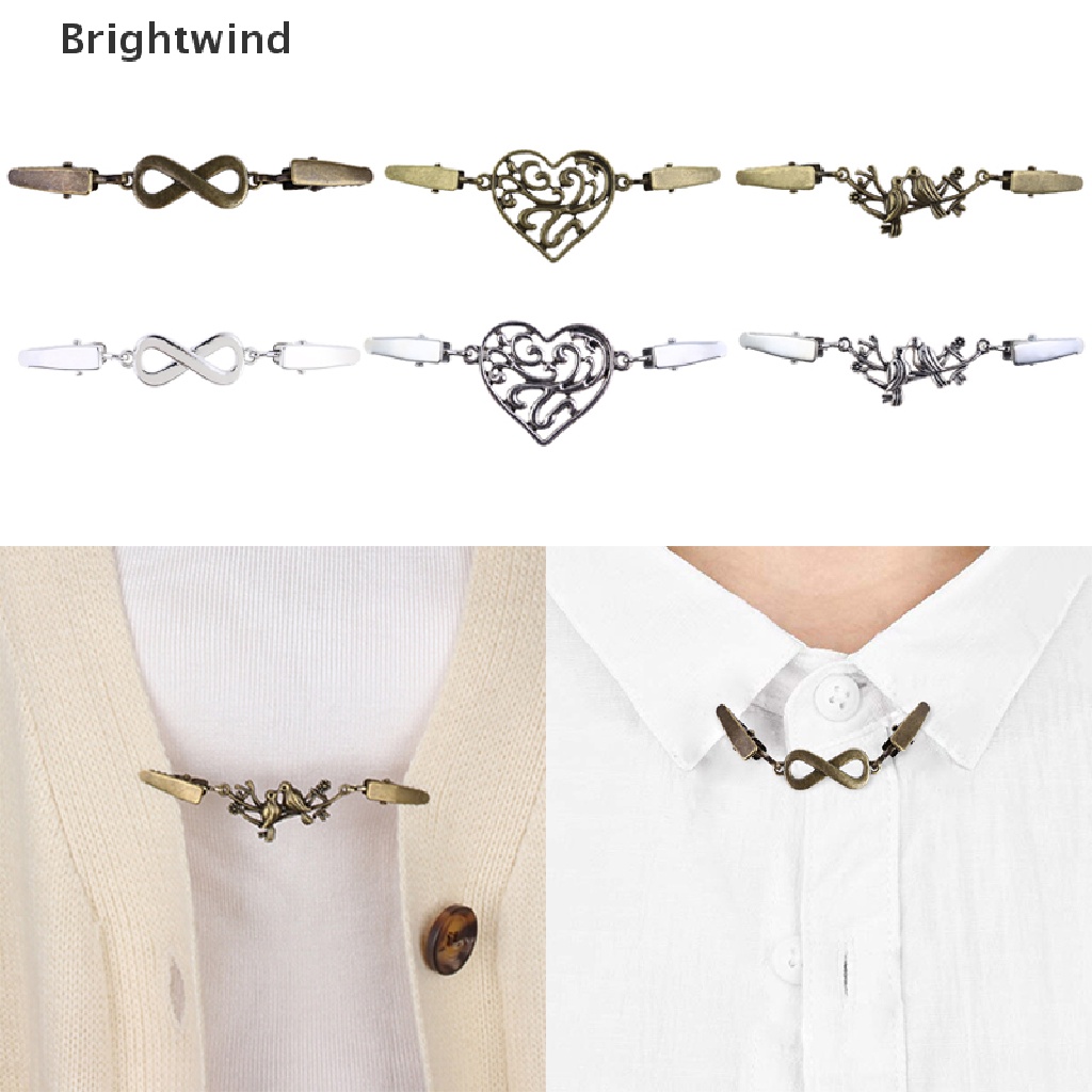 [Brightwind] Shirt Collar Cardigan Clip Shawl Brooch Duck Clip Clasps Sweater Blouse Pin Hot Sell