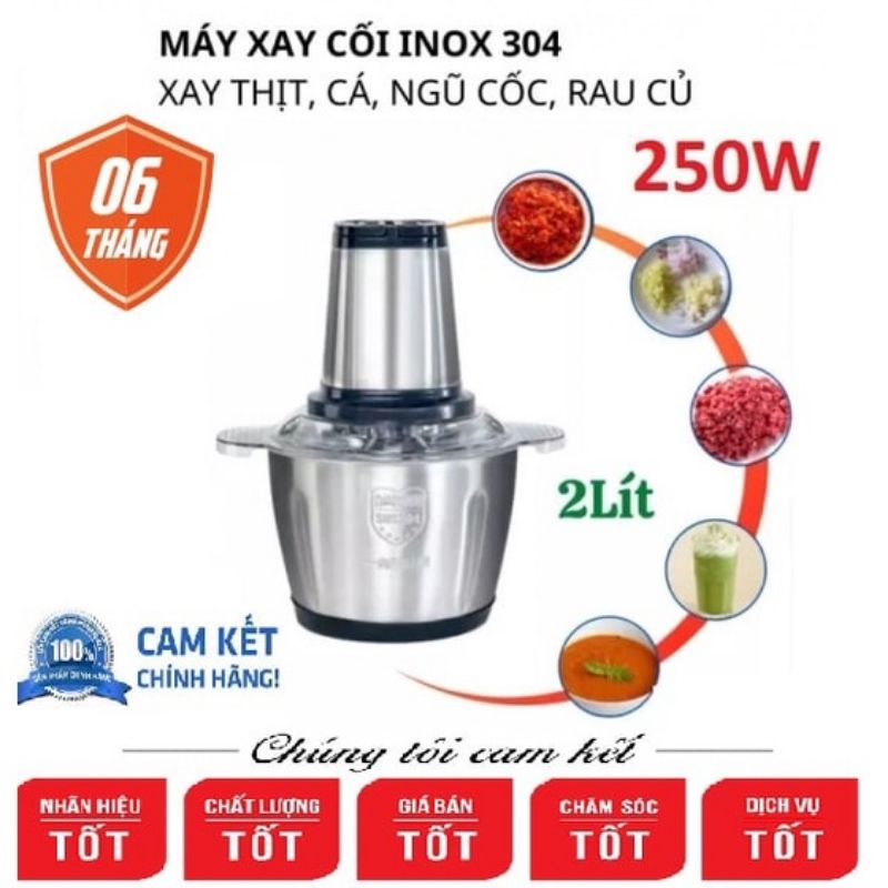 MÁY XAY THỊT XAY THỰC PHẨM ĐA NĂNG CỐI INOX LOẠI 2L SIÊU KHỎE♡♡♡