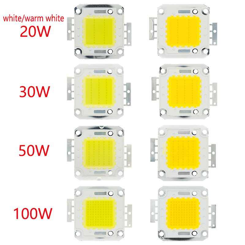 Chip Đèn LED Trắng Công Suất Cao 10W 20W 30W 50W 100W 24*44mil 32V-34V 3200K-6500K 600-3000MA