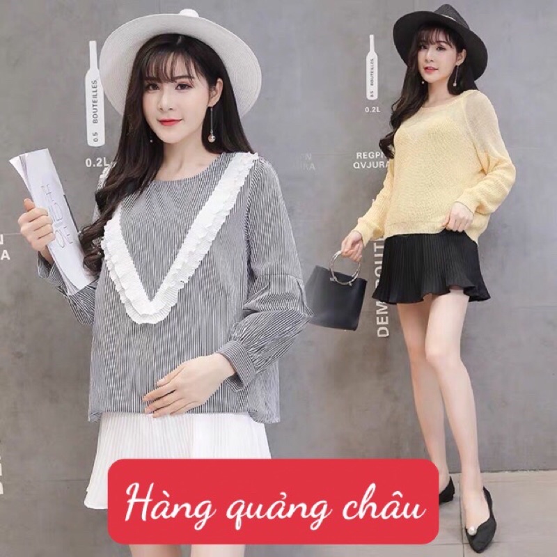 Chân váy bầu dáng ngắn xếp li đẹp nhẹ mát mặc hè hợp thời trang hàng quảng châu cao cấp ✅sẵn hàng ✅