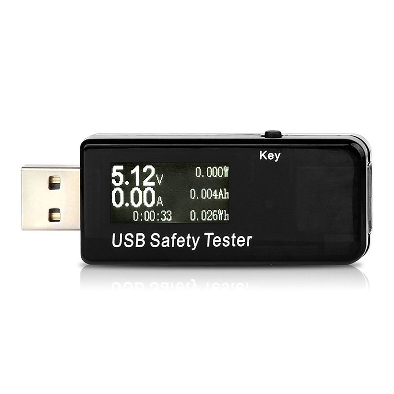 USB Safety Security Tester Đèn LED Vôn kế kỹ thuật số Ampe kế Dung lượng pin Chỉ báo Điện áp Đồng hồ đo nguồn điện