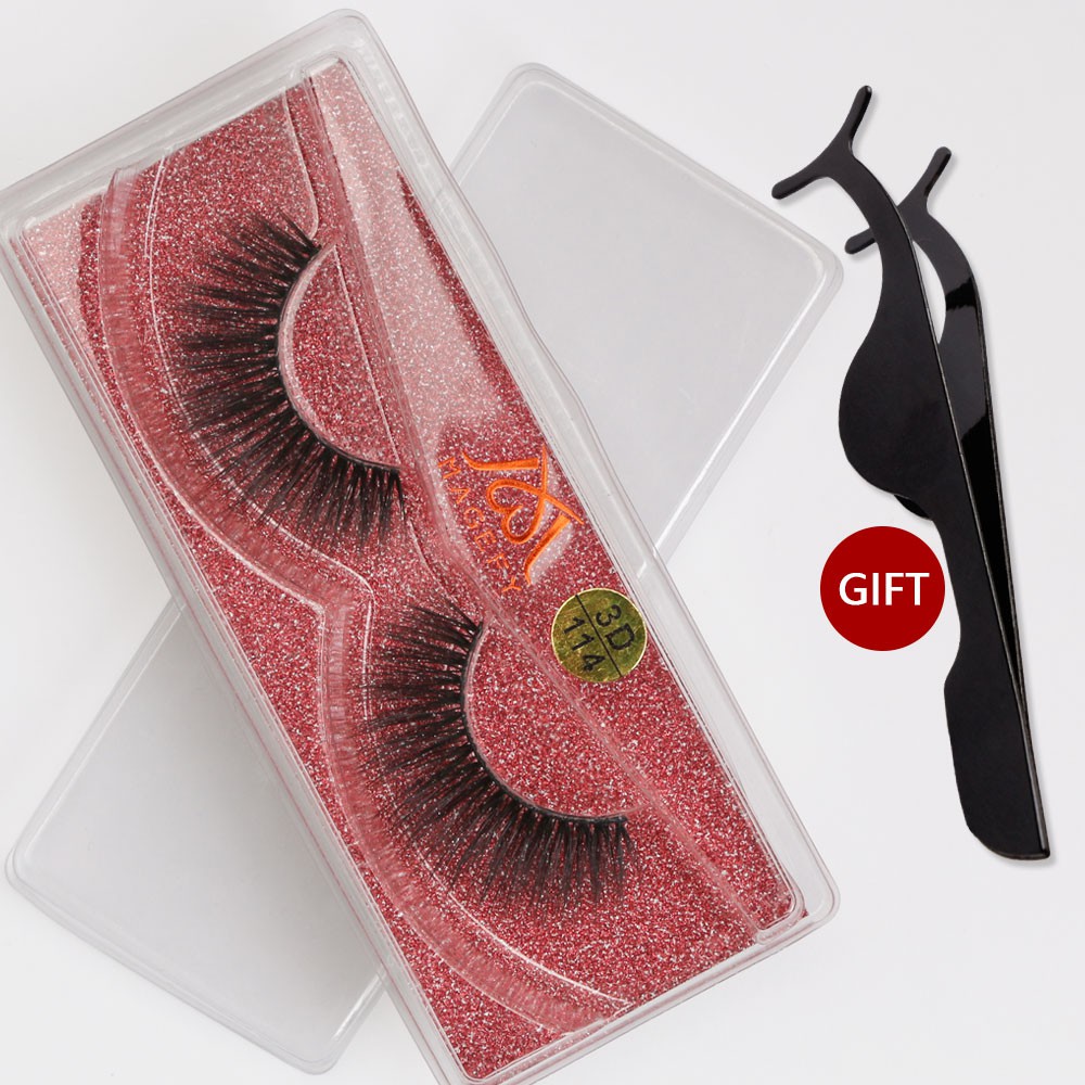 3D Lông mi giả 1 cặp+nhíp gắp mi/Tổng hợp lông mi giả cao cấp，lông mi mềm sợi tơi, có độ cong sẵn/ lông mi giả kiểu dáng 3D có thể tái sử dụng MAGEFY