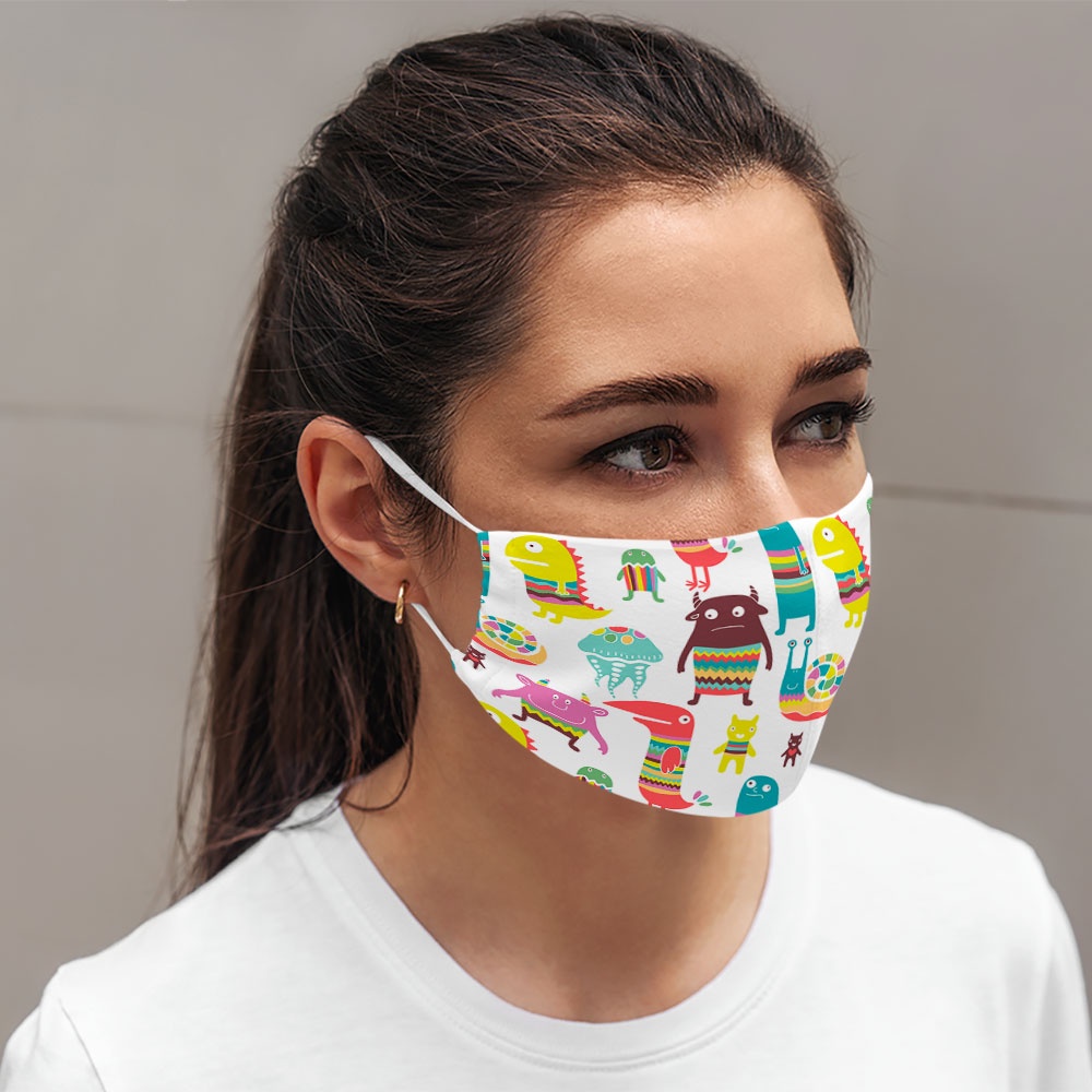 Khẩu trang vui nhộn thú cưng trẻ em hoạt hình đáng yêu dễ thương Hình Đẹp CARTWELL dây đeo mềm chất liệu vải mềm dễ thở