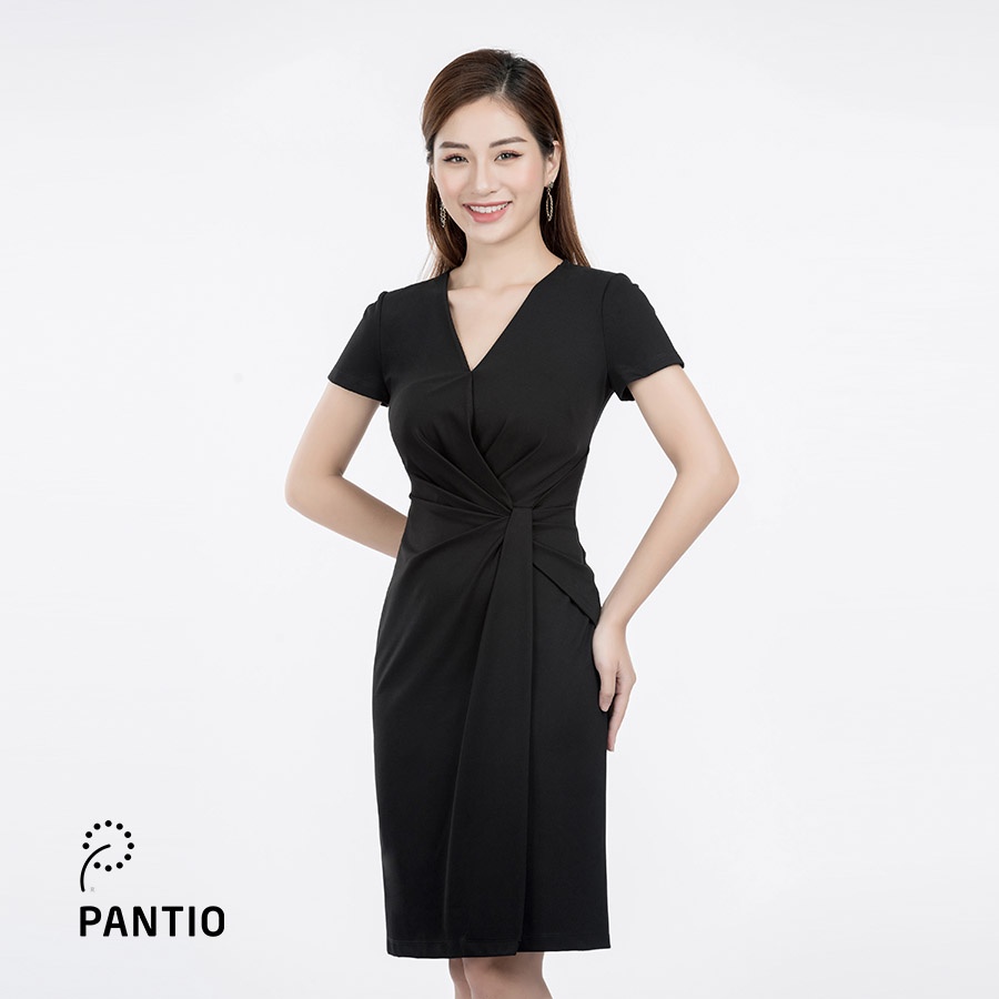 Đầm công sở chát liệu lụa thiết kế bo eo dáng suông FDC32750 - PANTIO