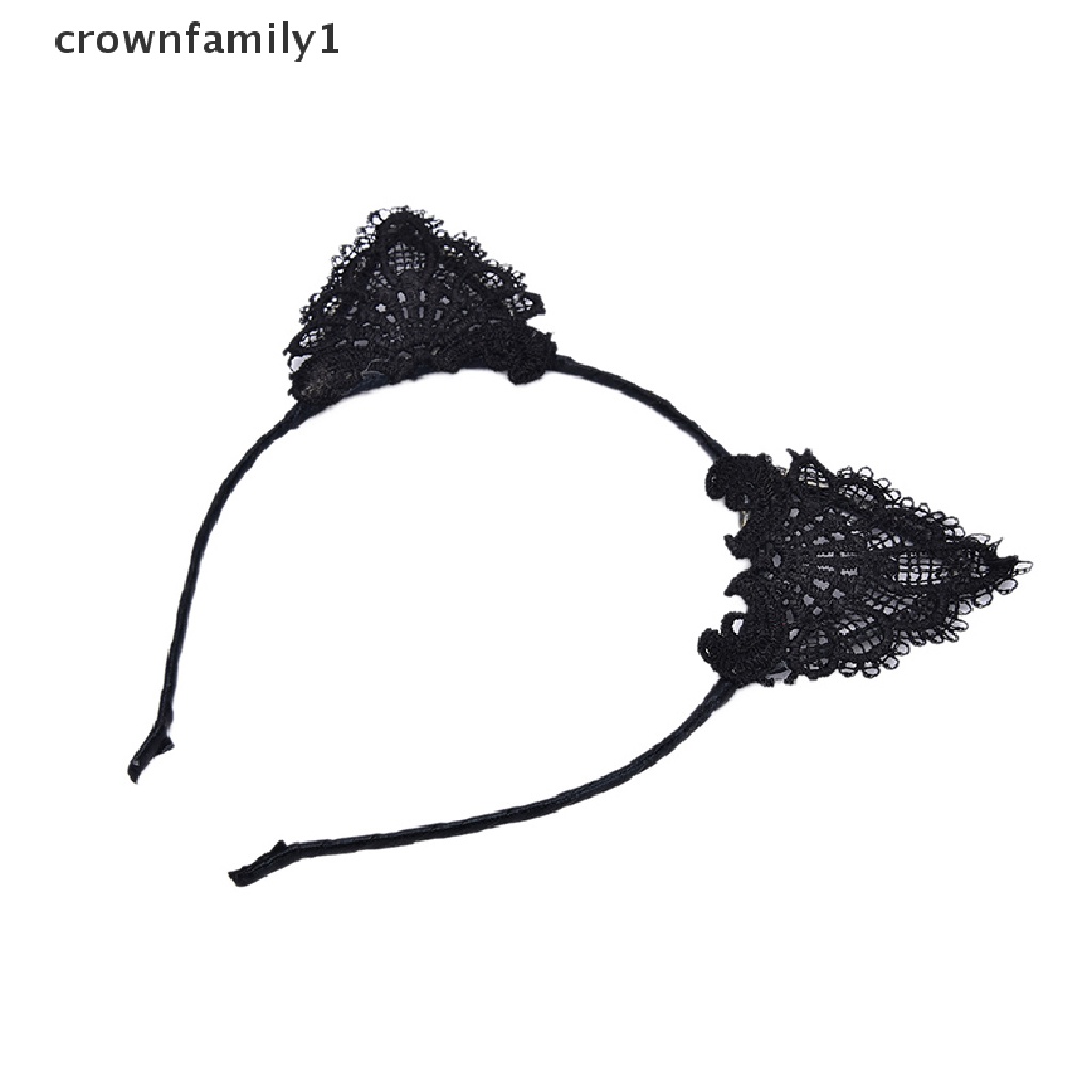 Băng Đô Tai Mèo Phối Ren Hóa Trang Tiệc Tùng Dễ Thương Dành Cho Bạn Nữ [crownfamily1]