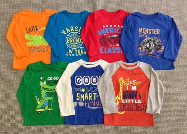 Conbo 3 áo thun bé trai tay dài vnxk 7kg -19kg