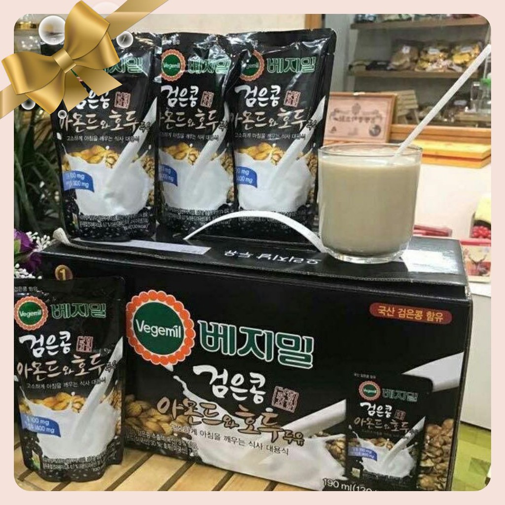 - Sữa Óc Chó Đậu Đen Hạnh Nhân Vegemil Hàn Quốc ( túi 20 túi x 190ml)