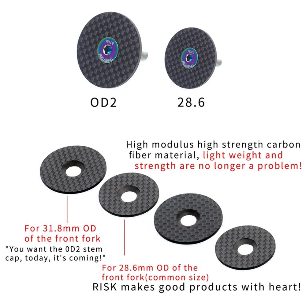 Nắp Đậy Cổ Xe Đạp Bằng Sợi Carbon Chống Bụi 28.6mm Kèm Ốc Vít Titan
