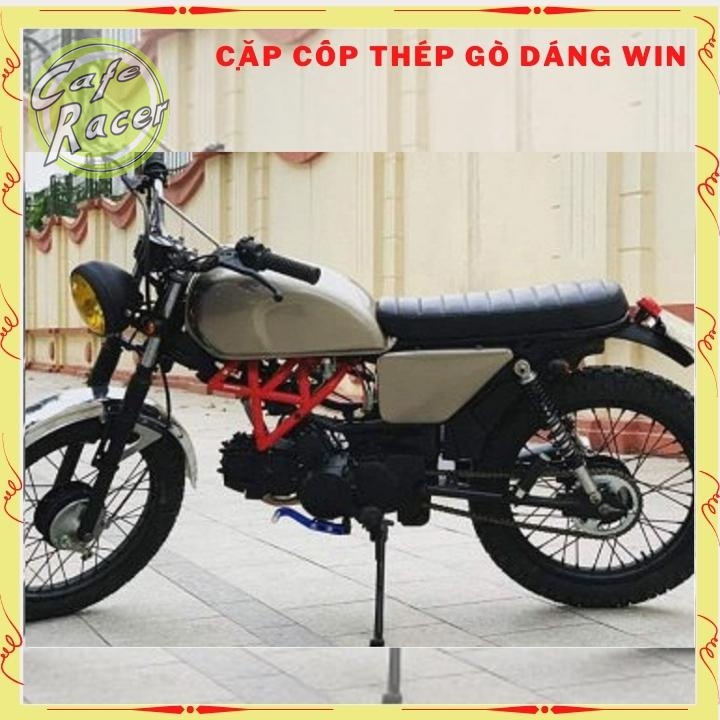 Cặp cốp hông thép gò chưa sơn dáng win cho dòng xe máy độ classic cafe racer tracker