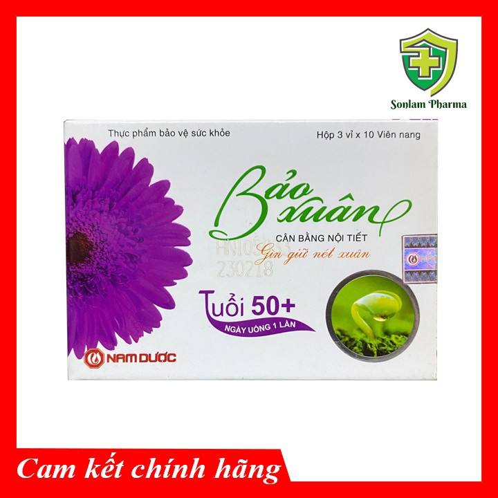Bảo Xuân 50+ Tăng Cường Nội Tiết Tố Estrogen, Tăng Cường Sinh Lý Nữ Tuổi 50 Hộp 30 Viên