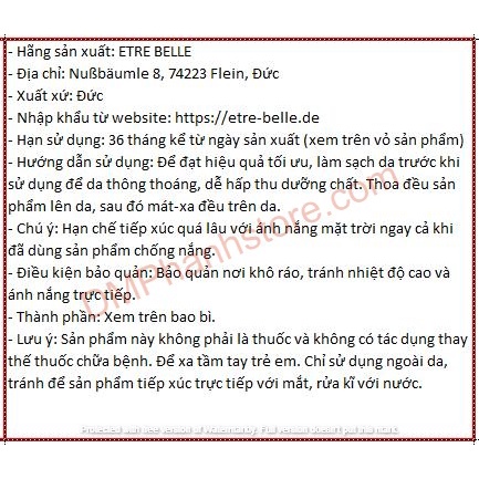 Kem dưỡng trắng da energy C dành cho da dầu Être belle Đức