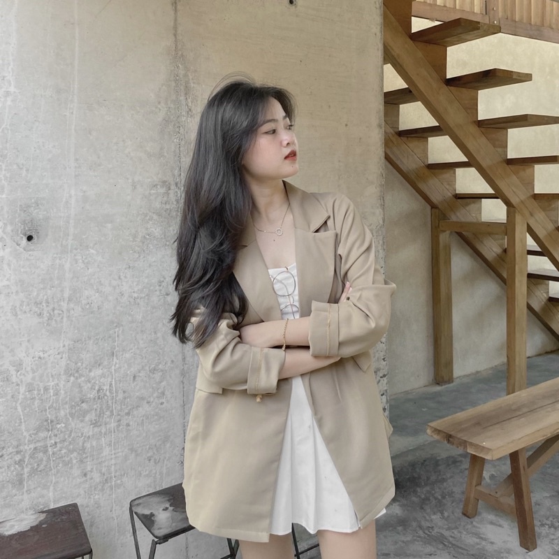 ÁO BLAZER HÀN QUỐC 1 LỚP TÚI ĐẮP