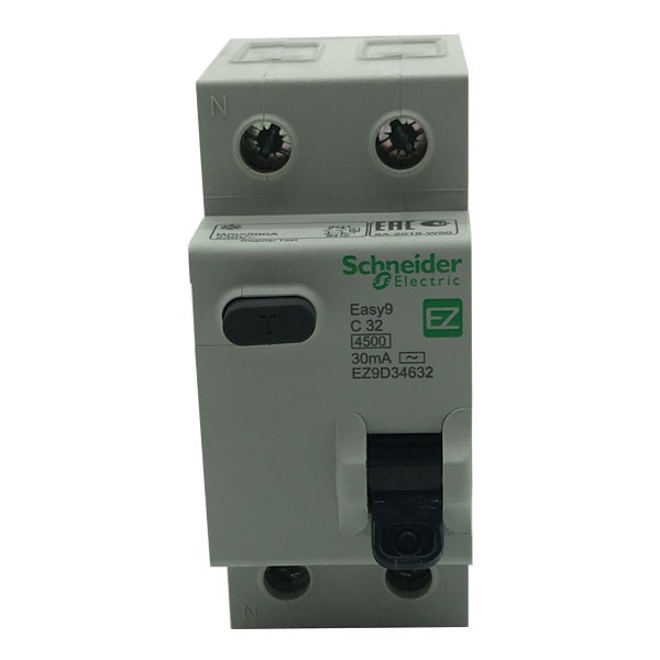 [CHÍNH HÃNG] EZ9D34632 Cầu dao tự động bảo vệ Schneider Easy9 RCBO, 1P+N, 32A, 4.5kA, 30mA