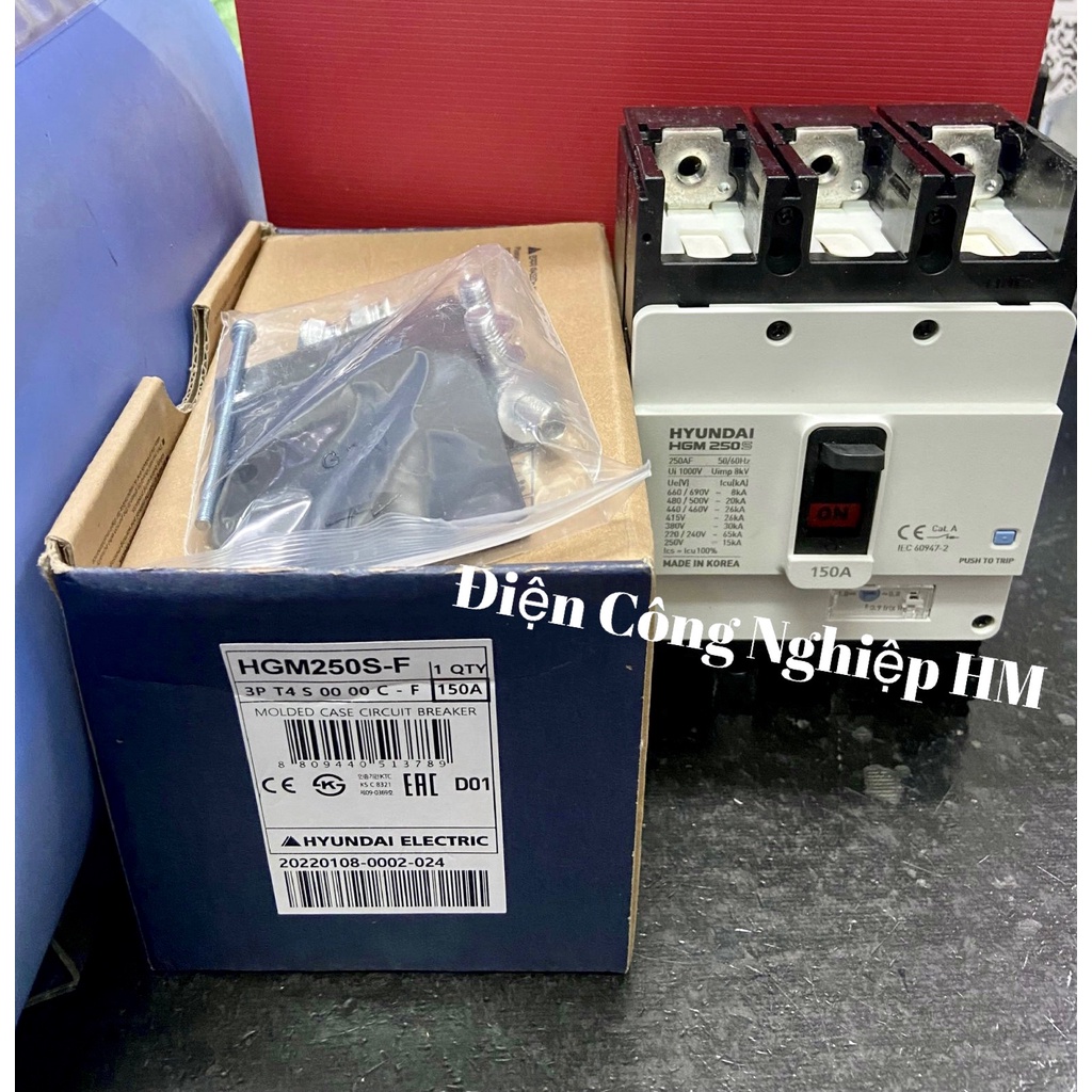 Aptomat MCCB 3 Pha HGM250H-F Hyundai dòng 150A~250A - Chính Hãng, Át Tô Mát Khối Cầu Dao Điện 3P