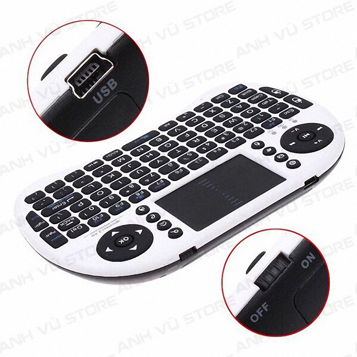 Bàn Phím Kiêm Chuột Không Dây UKB-500RK Mini Keyboard Dùng Cho Smart TV