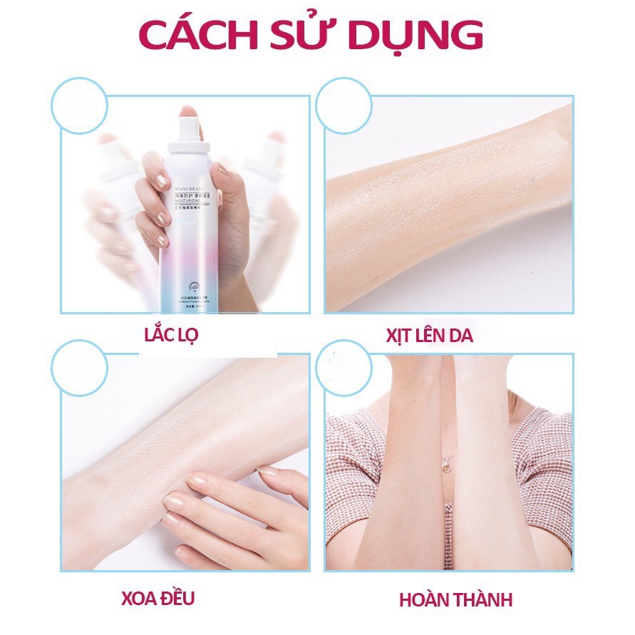 Xịt Chống Nắng Trắng Da bật tông kem chống nắng ,Chính Hãng Maycreate FEY BEAUTY A24