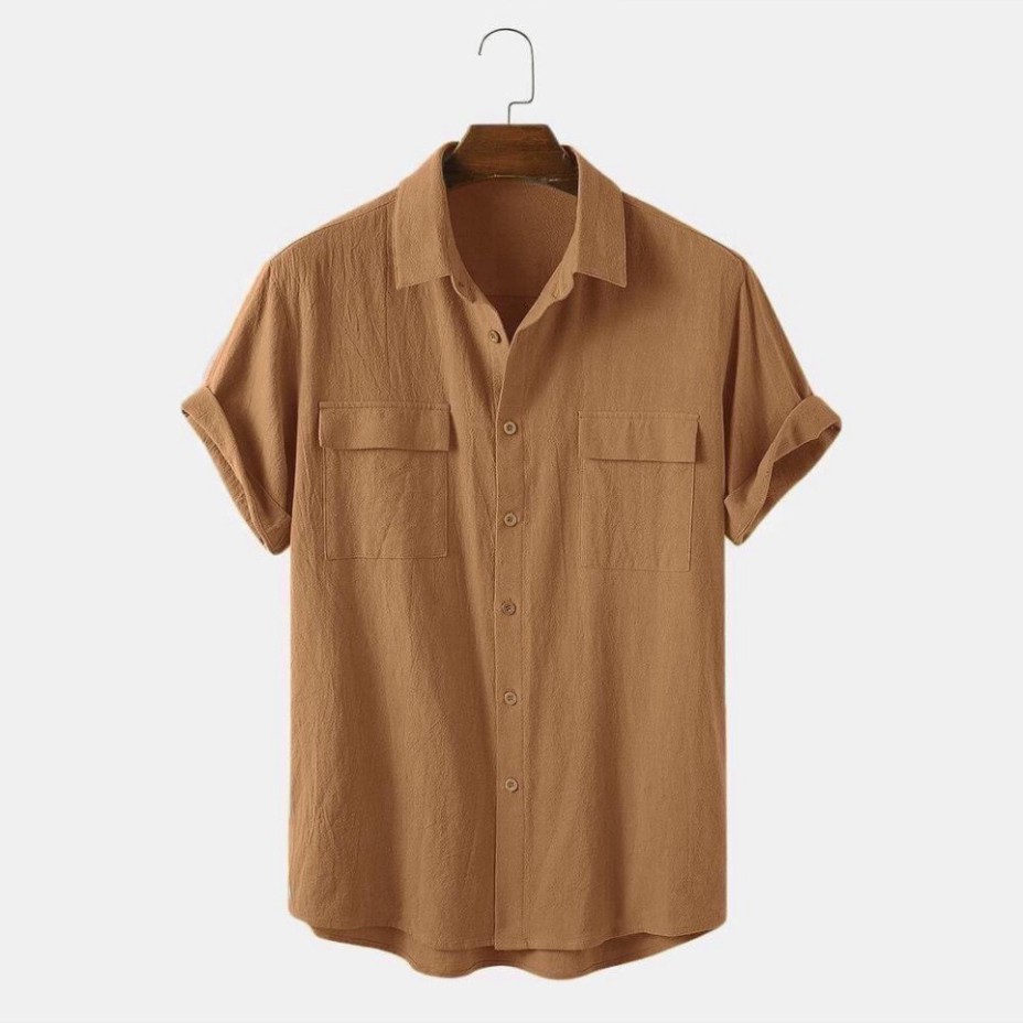 Áo Sơ Mi Nam, Áo Đũi Nam Tay Ngắn Cổ Bẻ Chất Đũi Tự Nhiên Thoáng Mát Lịch Sự Văn Phòng vip | BigBuy360 - bigbuy360.vn