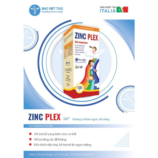 ZinC Plex bổ sung kẽm, lysin cho cơ thể, hỗ trợ tăng sức đề kháng, kích thích tiêu hóa, ăn ngon miệng