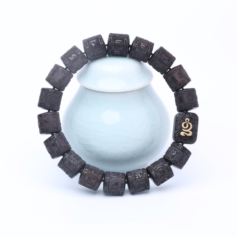 Vòng Tay Chuỗi Hạt Gỗ Mun 12Mm X 12Mm