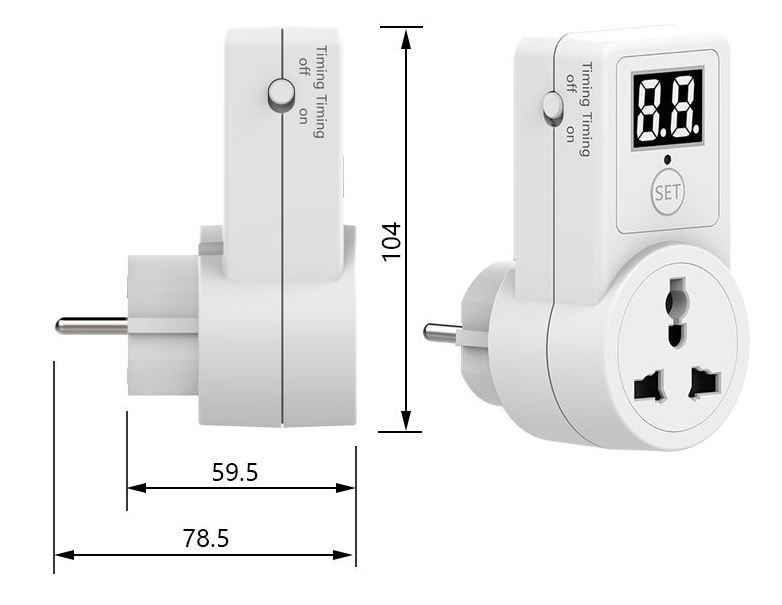 Ổ cắm hẹn giờ điện tử AL09-2D 2300W/220V hẹn giờ bật hoặc tắt thiết bị điện