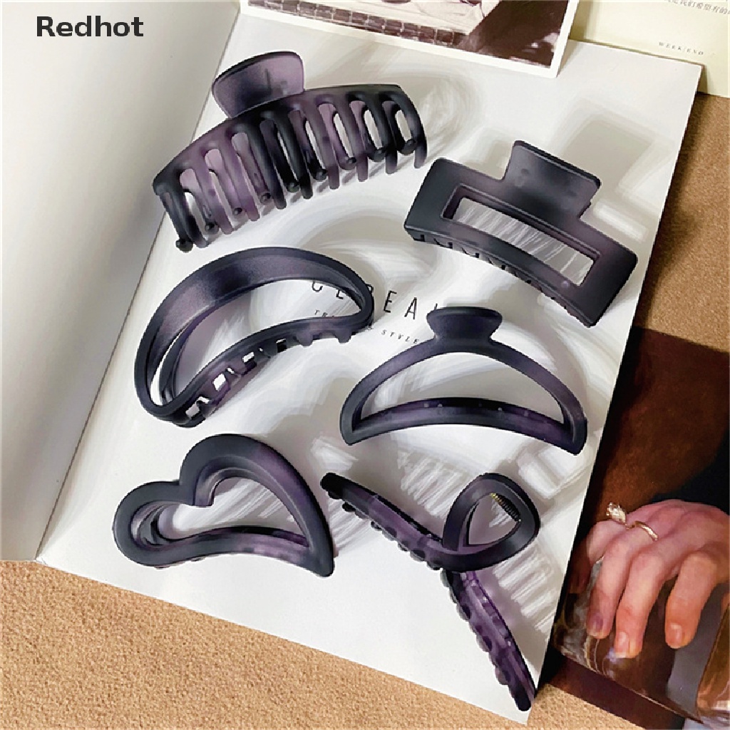 Kẹp Tóc Càng Cua Bằng Acrylic Màu Xám Phong Cách Vintage Thanh Lịch