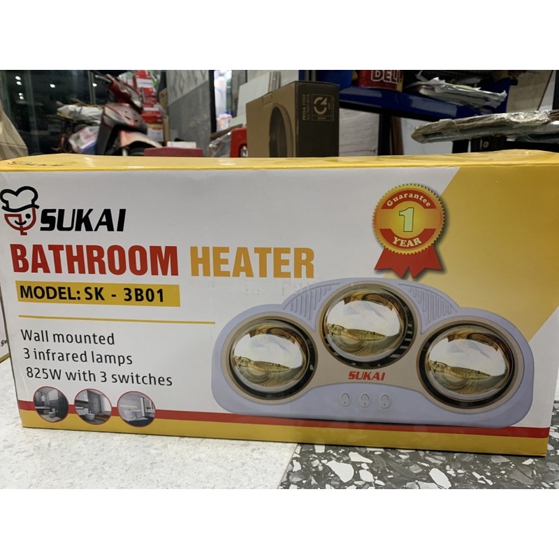 Đèn sưởi nhà tắm SUKAI 3 bóng: SK-3B01