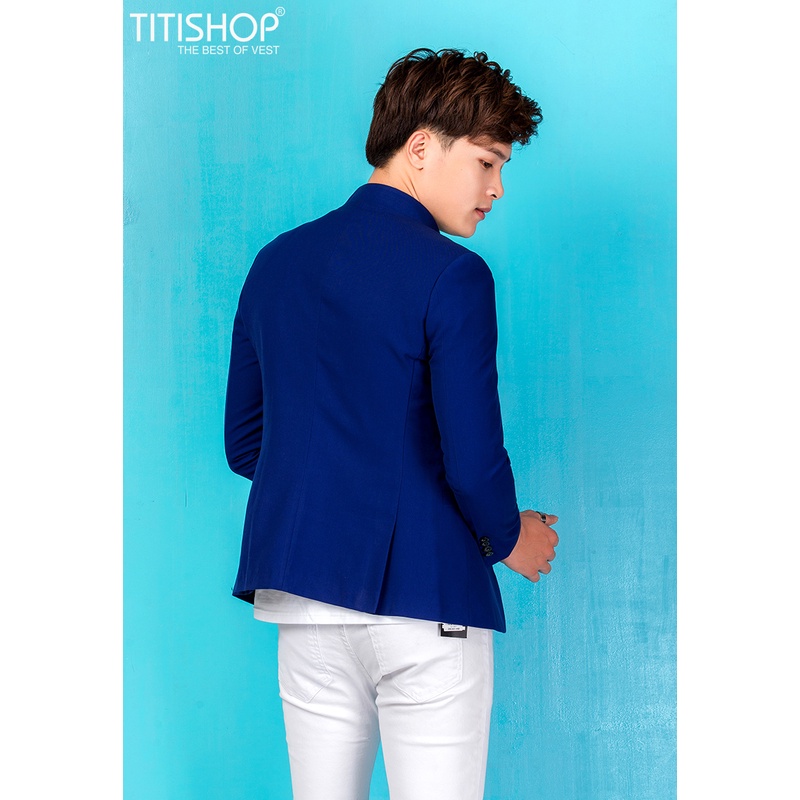 Áo vest Cách tân giả vest Titishop AGV17 Xanh dương