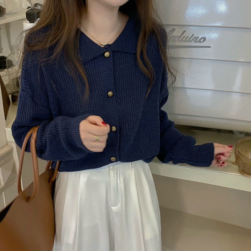 Áo Khoác Cardigan Dệt Kim Dáng Ôm Phong Cách Thời Trang Vintage Dành Cho Nữ